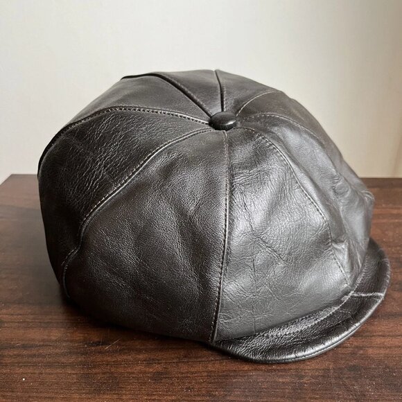 The Real McCoy horsehide Leather Newsboy Cap - Picture 11 of 14